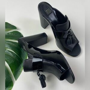 White House Black Market ARIAH Patent Leather Tassel Mule Size 6M